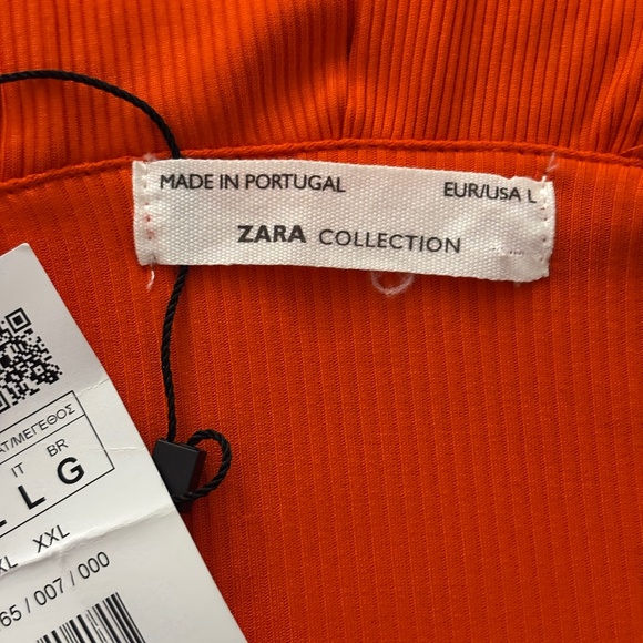 Zara Collection Ribbed Crop Top - Orange Size L - Picture 6 of 8
